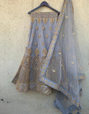 Qaynat - Grey Royal Trance Lehenga