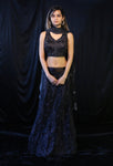 Dark Growing Flowers Lehenga