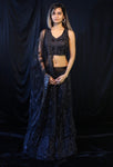 Dark Growing Flowers Lehenga