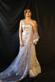 Grey Growing Flowers Lehenga