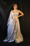 Grey Growing Flowers Lehenga