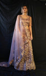 Brown Growing Flowers Lehenga