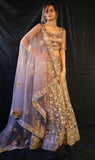 Brown Growing Flowers Lehenga