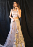 Light Brown Growing Flowers Lehenga