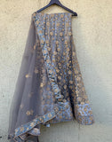 Qaynat - Grey Growing Flowers Lehenga