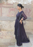 Purple and Silver Embroidered Dress