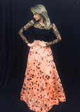 Black & Peach Organza Lehenga