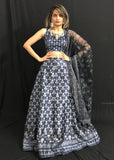 Blue Printed Lehenga Set