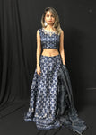 Blue Printed Lehenga Set