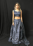 Blue Printed Lehenga Set