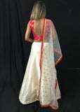 Pink And Ivory Embroidered Lehenga Set