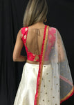 Pink And Ivory Embroidered Lehenga Set