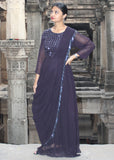 Purple and Silver Embroidered Dress